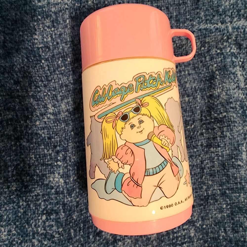 Vintage 1990 Cabbage Patch Aladdin 8 oz thermos pink awesome condition